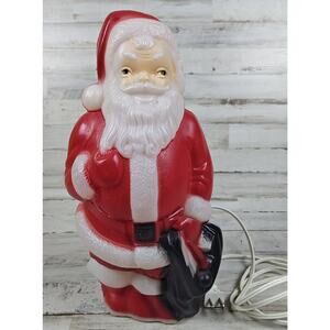 EMPIRE PLASTIC CORP Vintage 13" Santa Claus Blow Mold Lighted 1968 w/Cord Works